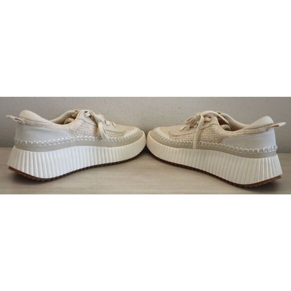 Dolce Vita Women's Sz 10M Ivory Woven Knit Dannis Platform Sneakers - Picture 4 of 9